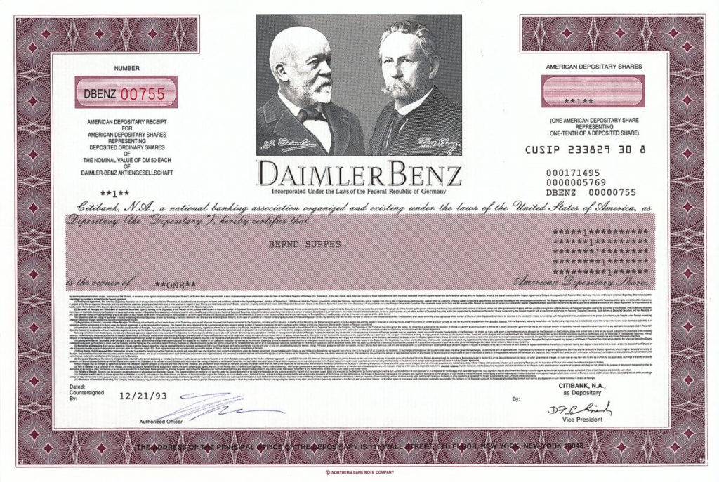 Historische Daimler-Aktie